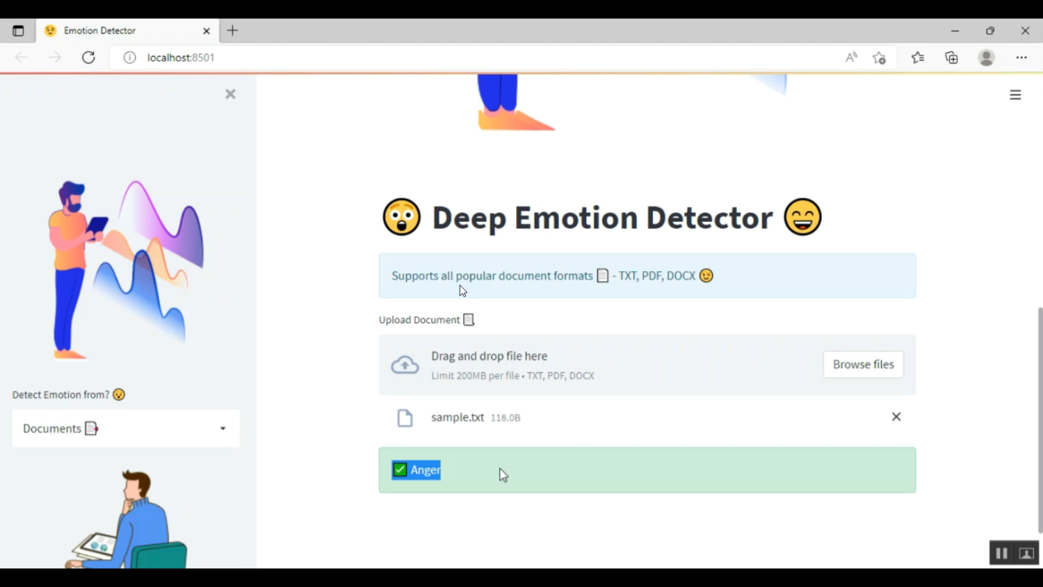 Deep Text Emotion Detection Streamlit in Python Projects