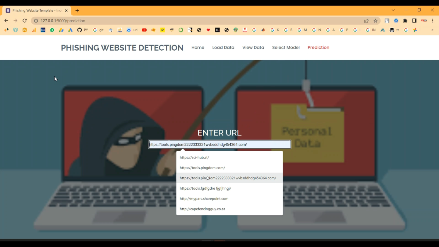 Phishing ML Classification Flask App in Python Projects