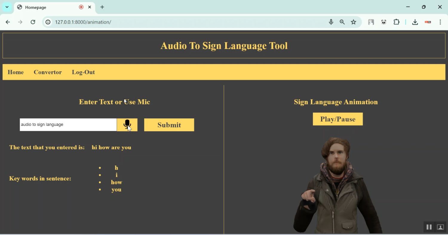 Audio to Sign Language in Python Projects