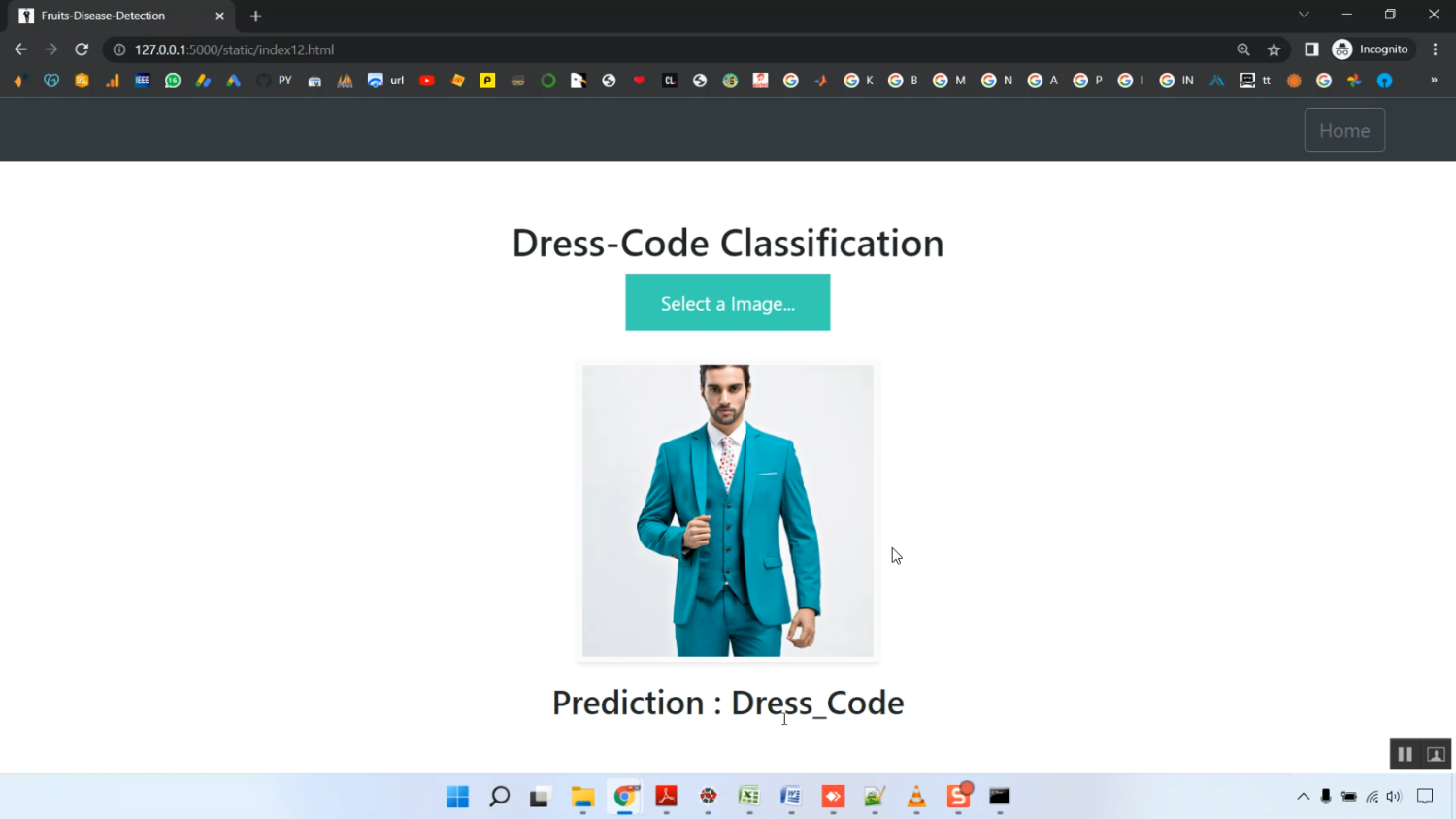 Dress Code Detection CNN Flask App in Python Projects