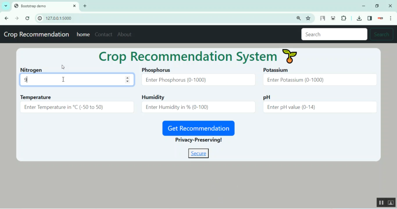 Crop Secure Recommendation in Python Projects