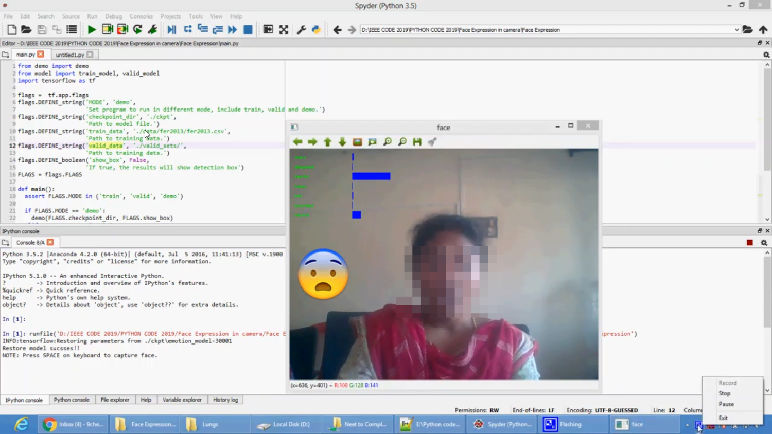 Face Expression with Stress Level Prediction in Python Projects