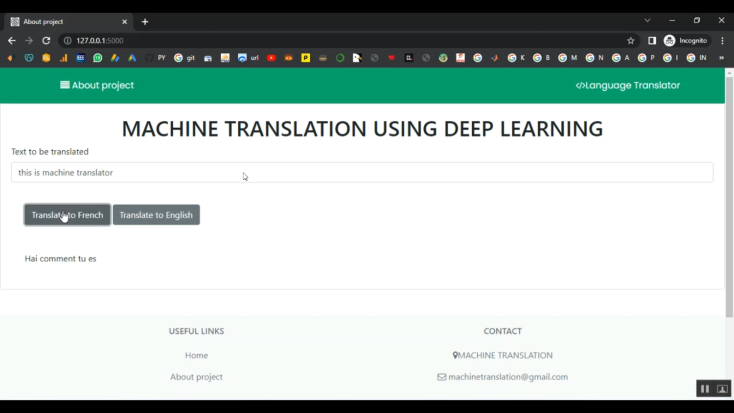Machine Language Translate Flask App in Python Projects
