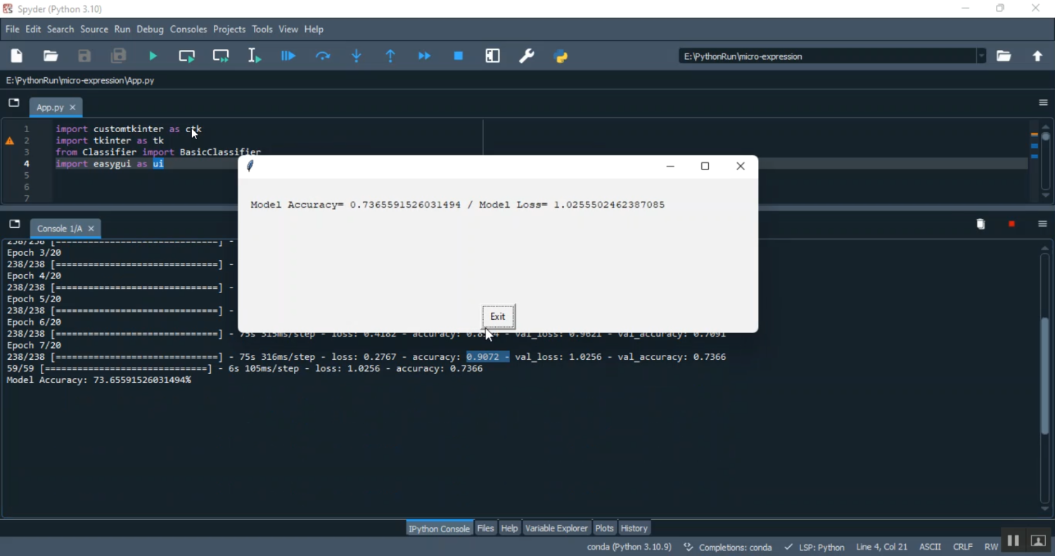 Micro Expression Detection in Python Projects
