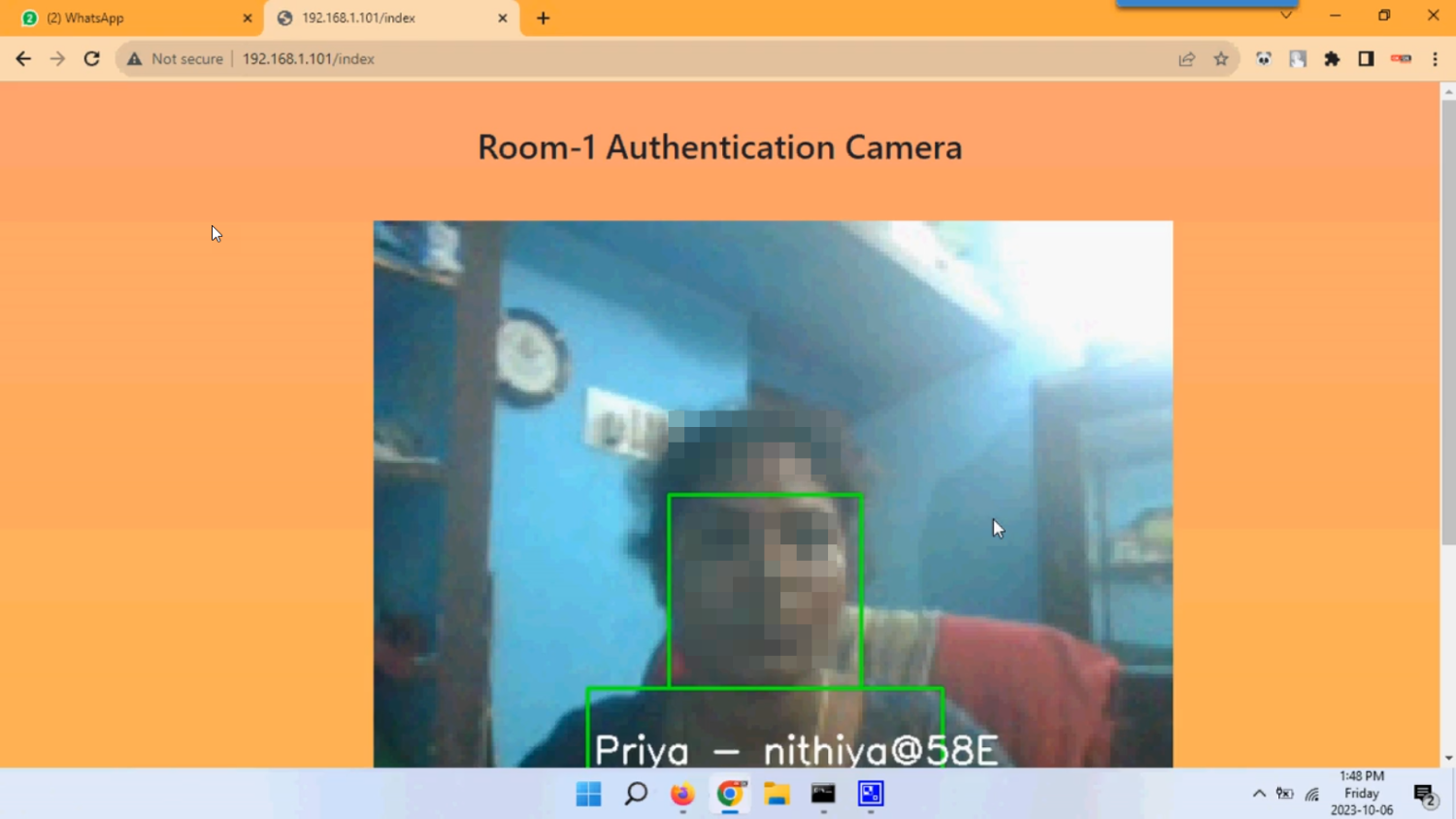 IOT Based Room Authentication in Python Projects
