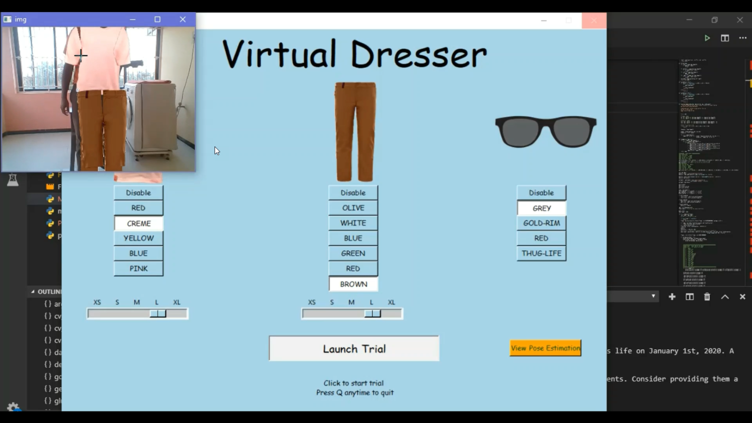 Dress UP using Web Cam in Python Projects