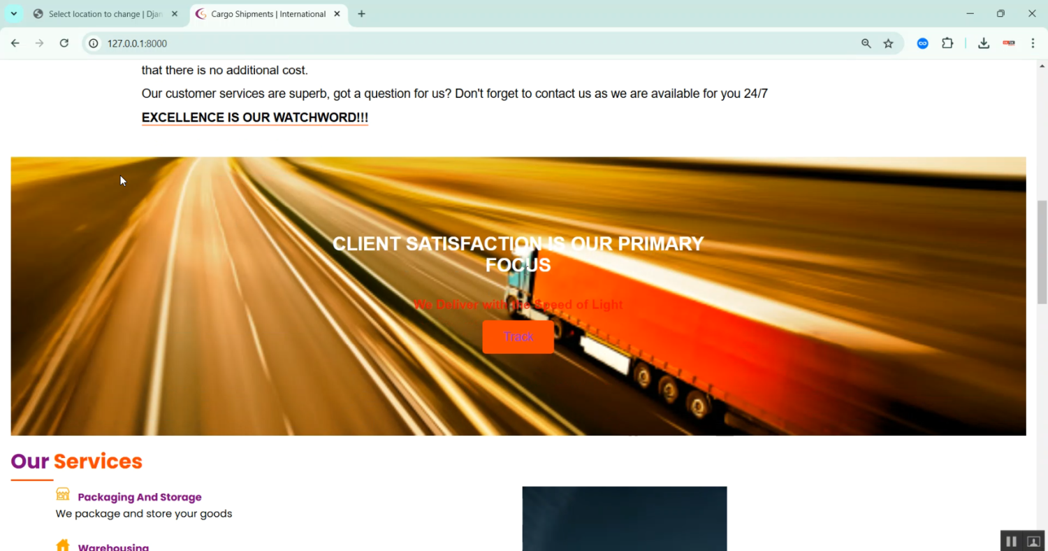 Cargo Shipments in Django in Python Projects