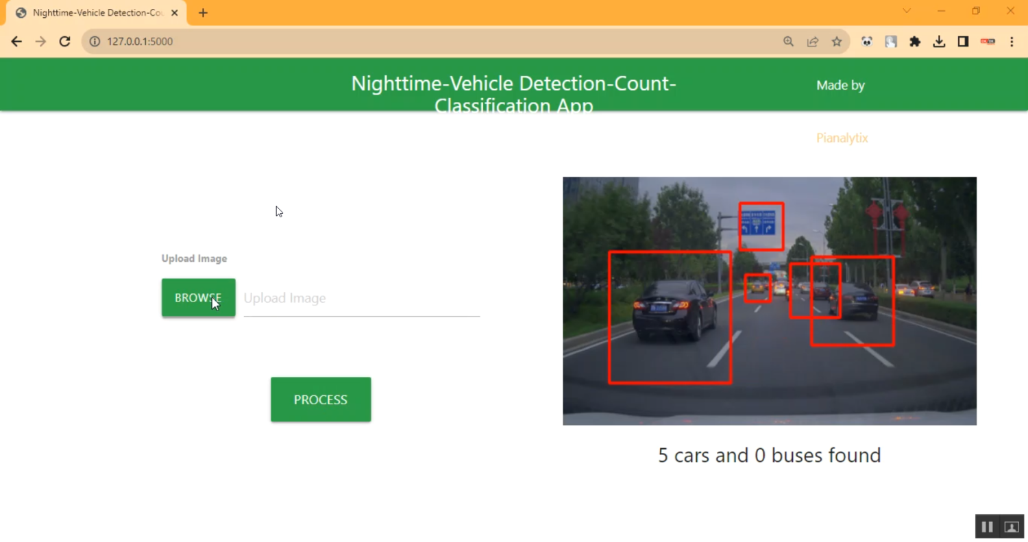 Night Time Vehicle Detection Count Flask in Python Projects