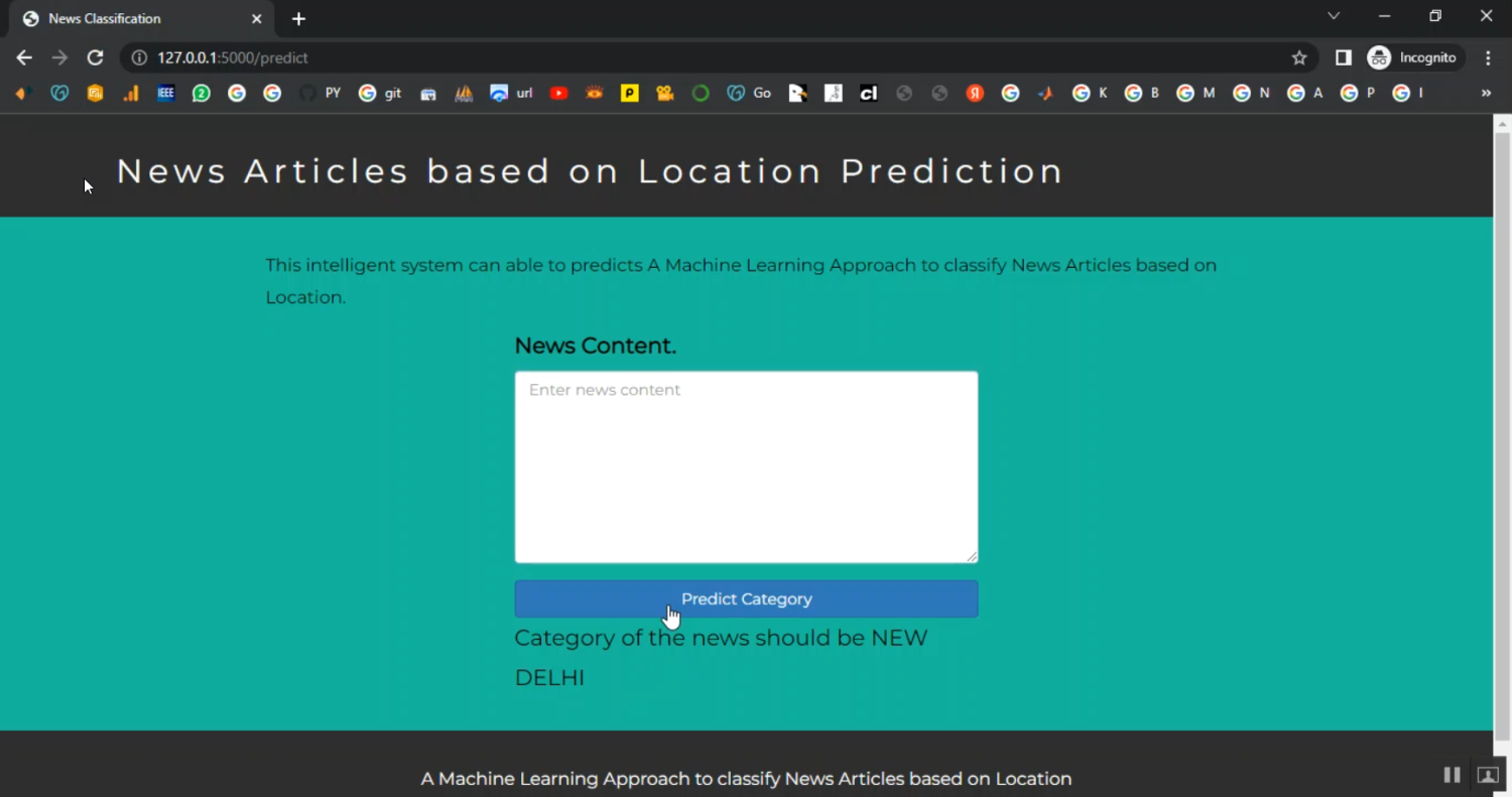 News Location Classification Based Location in Python Projects