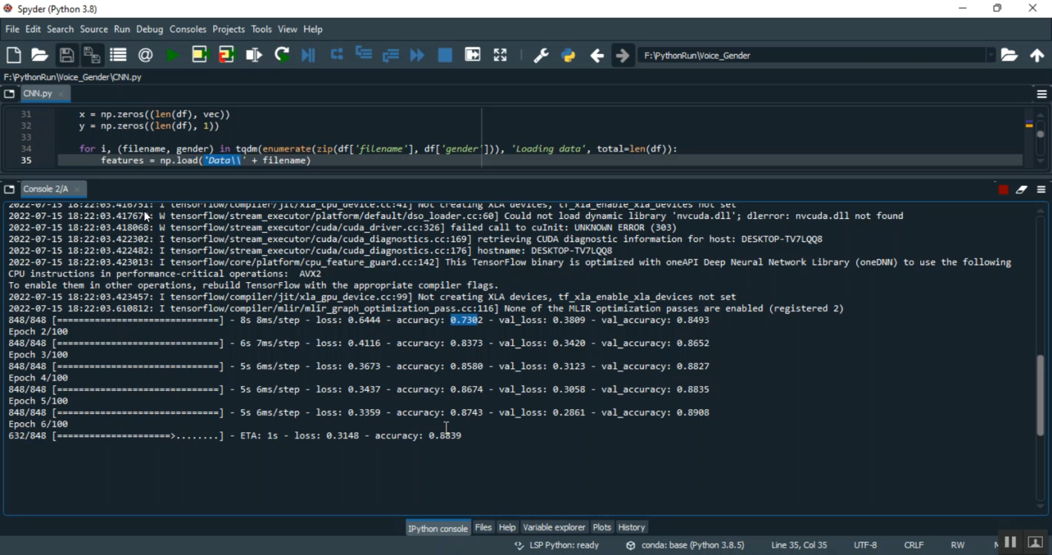 Voice Gender CNN Train Analyses in Python Projects