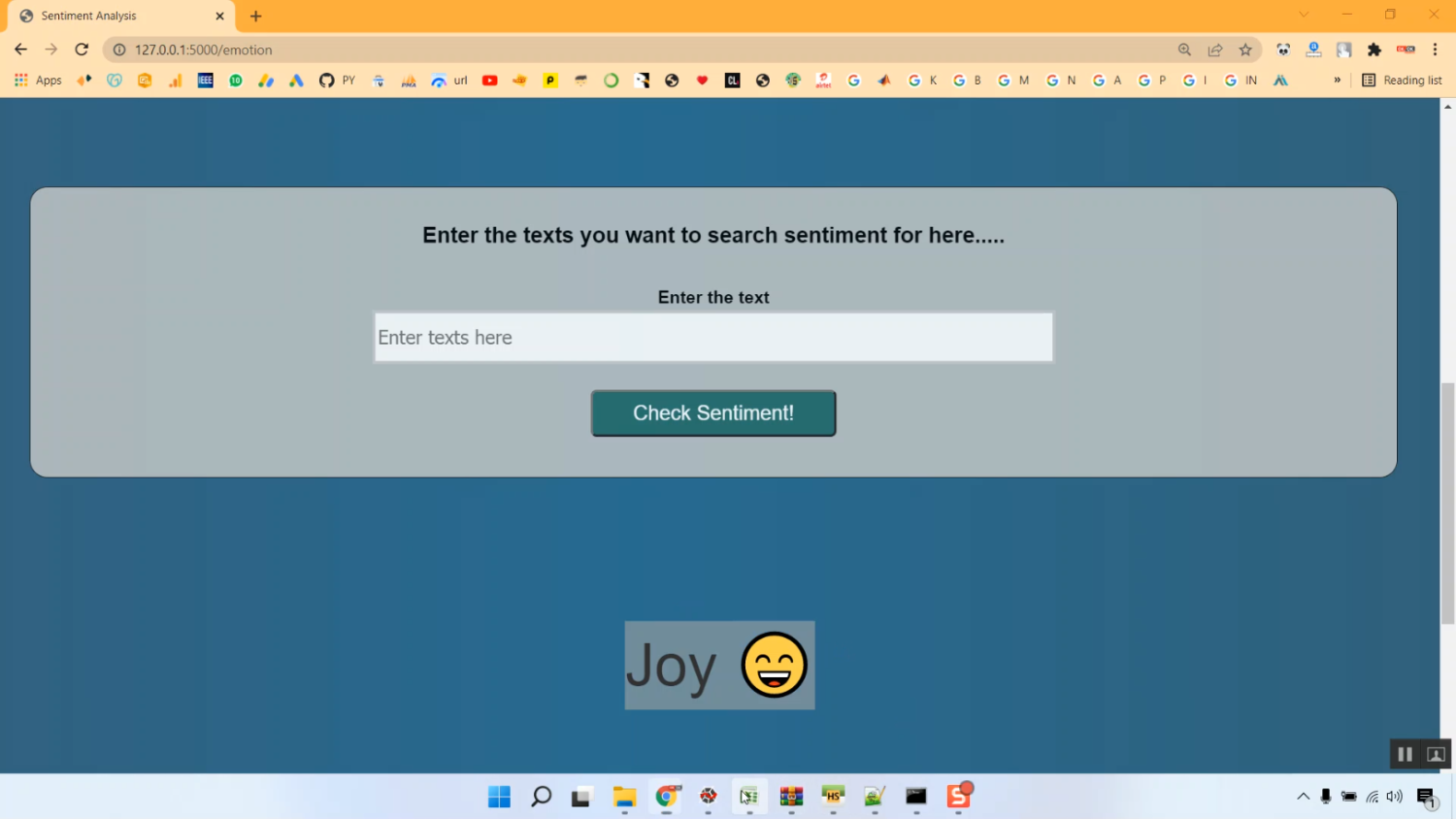 Twitter Emotion Detection Flask in Python Projects
