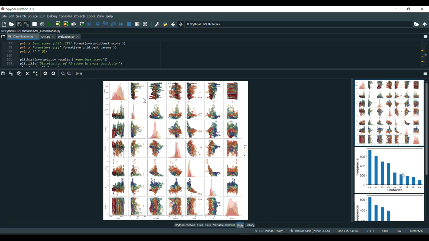 Lithofacies ANN ML Classification Train in Python Projects