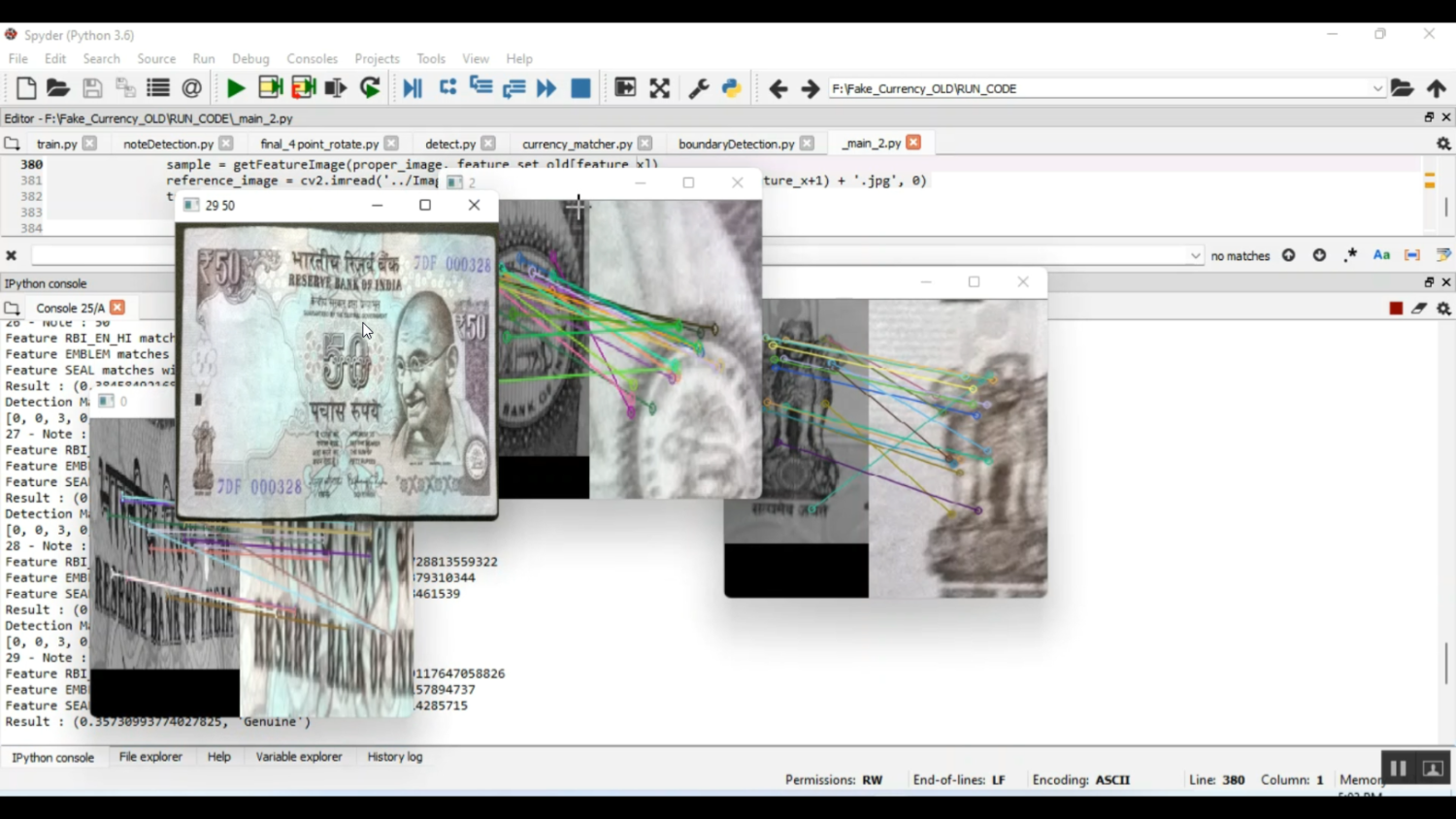 Fake Currency Detection using Image Processing in Python Projects
