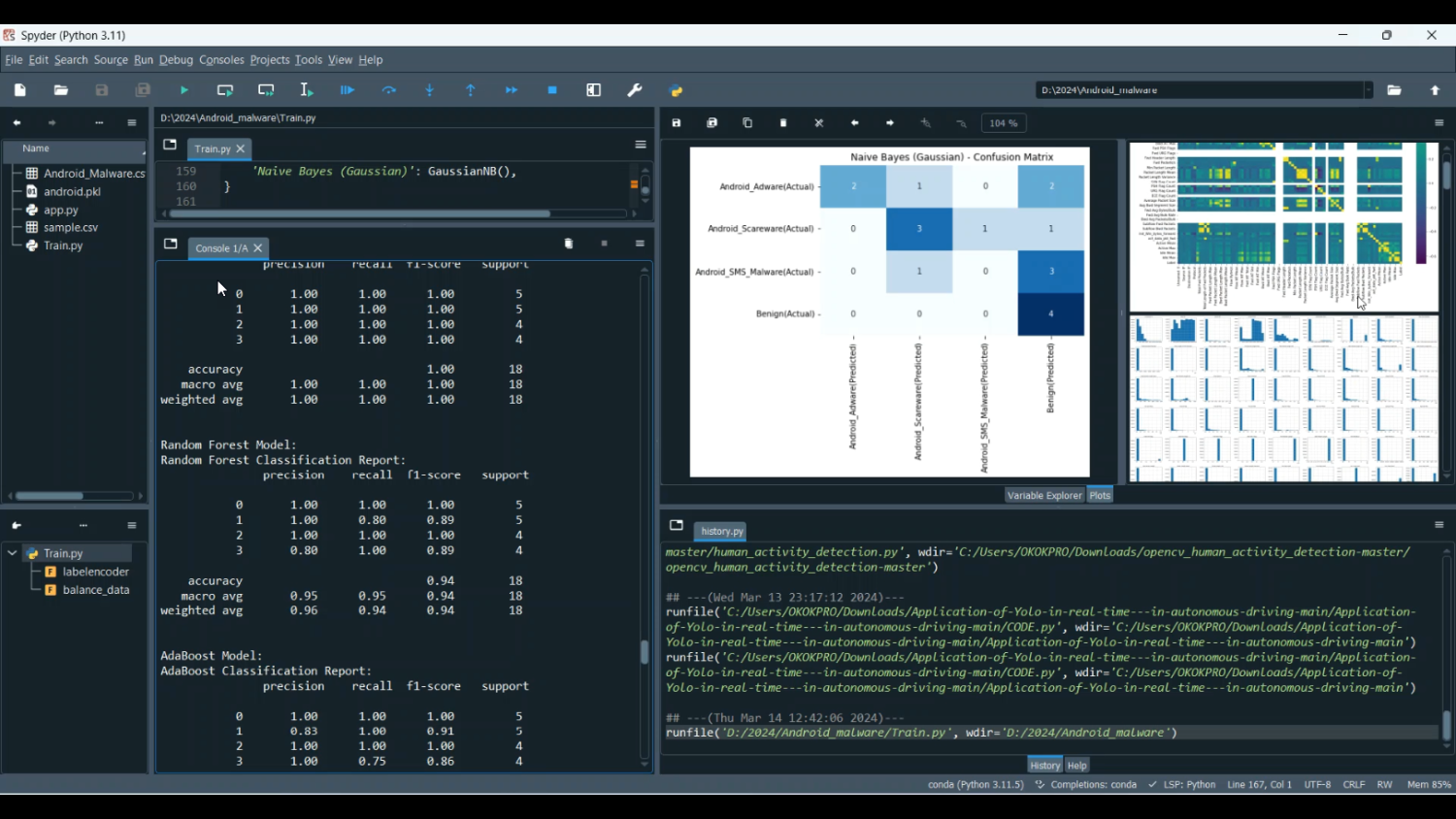 Android Malware Classification in Python Projects