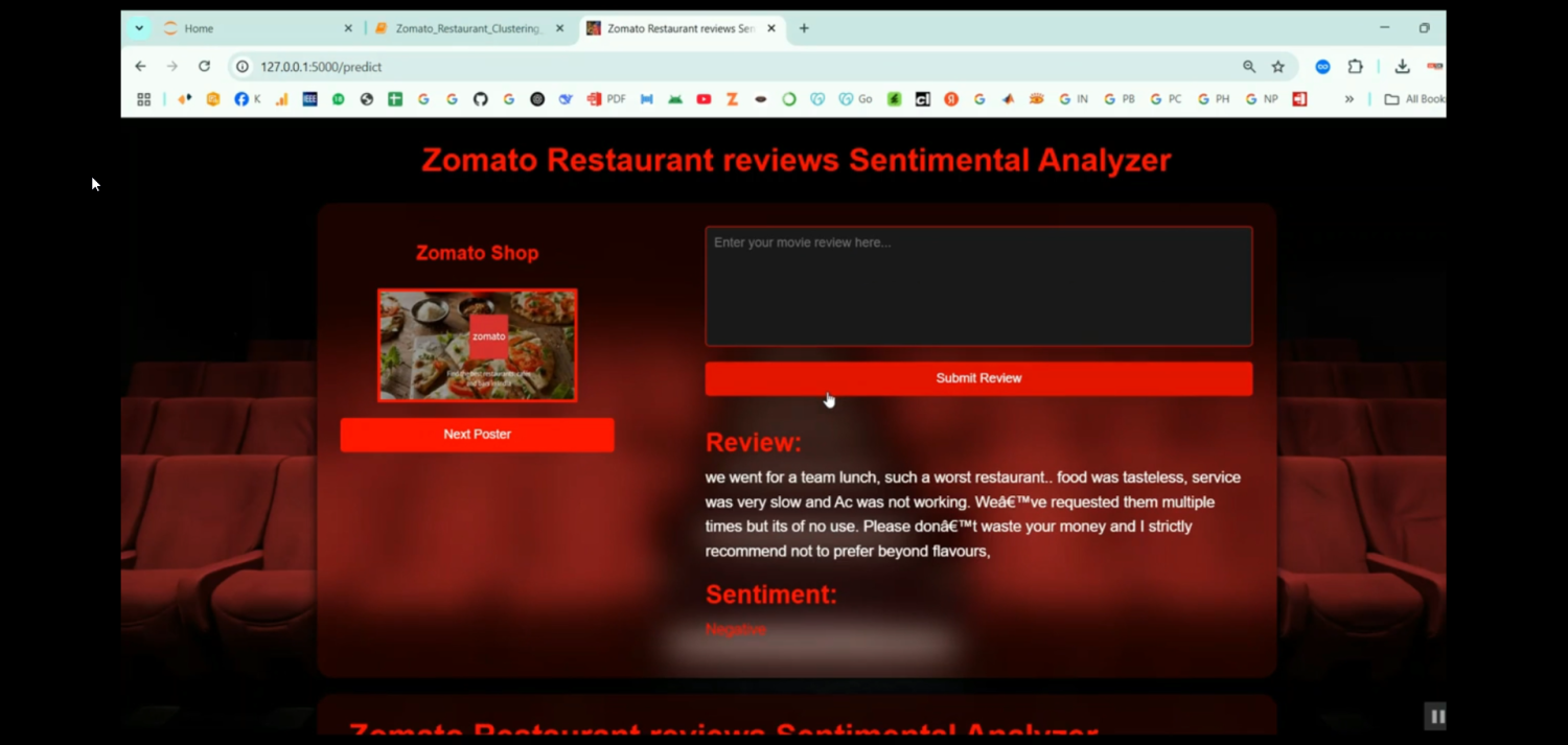 Zomato Restaurant Reviews Sentimental Analyzer in Python Projects
