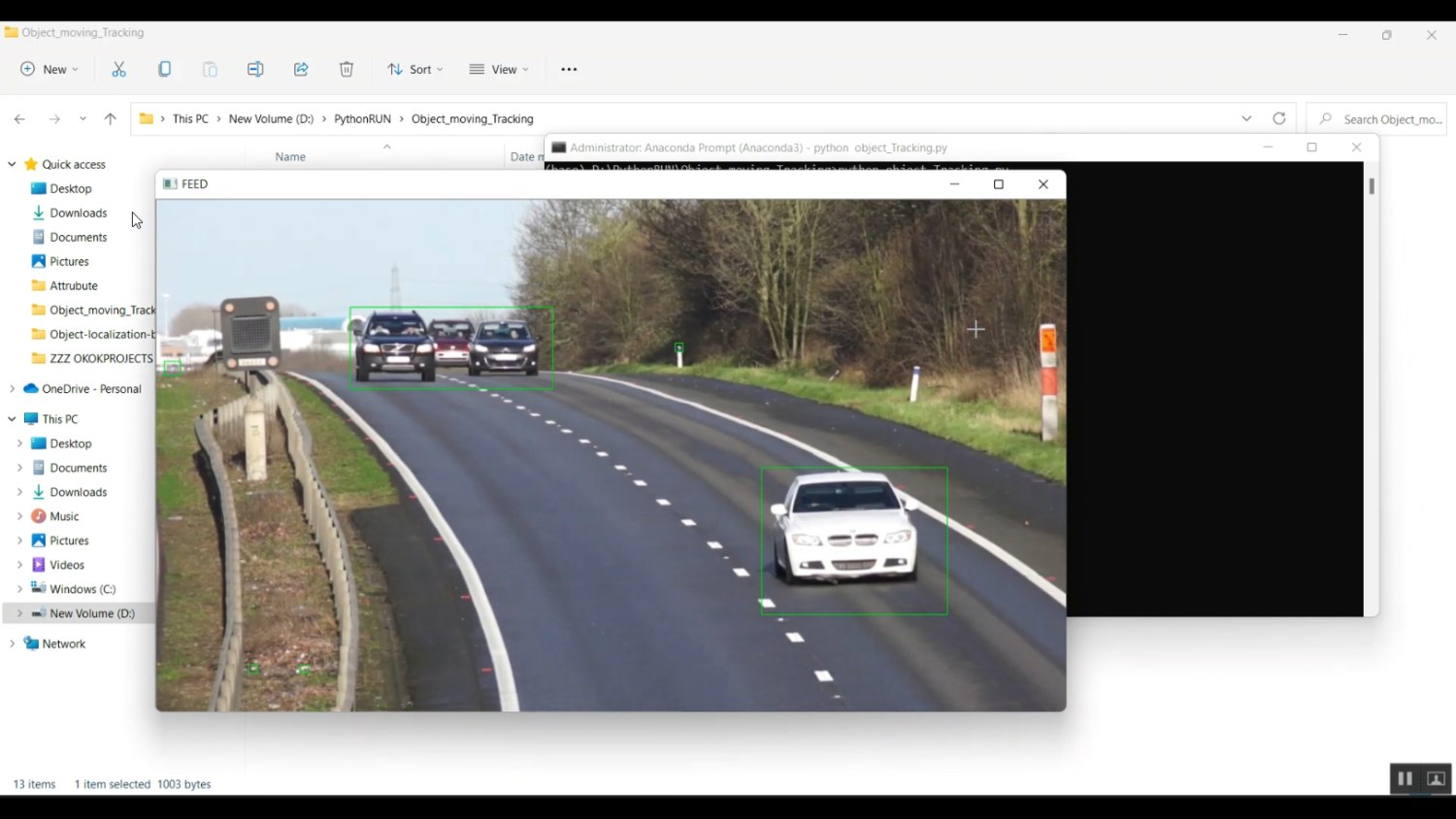 Object Moving Tracking Video Dataset in Python Projects