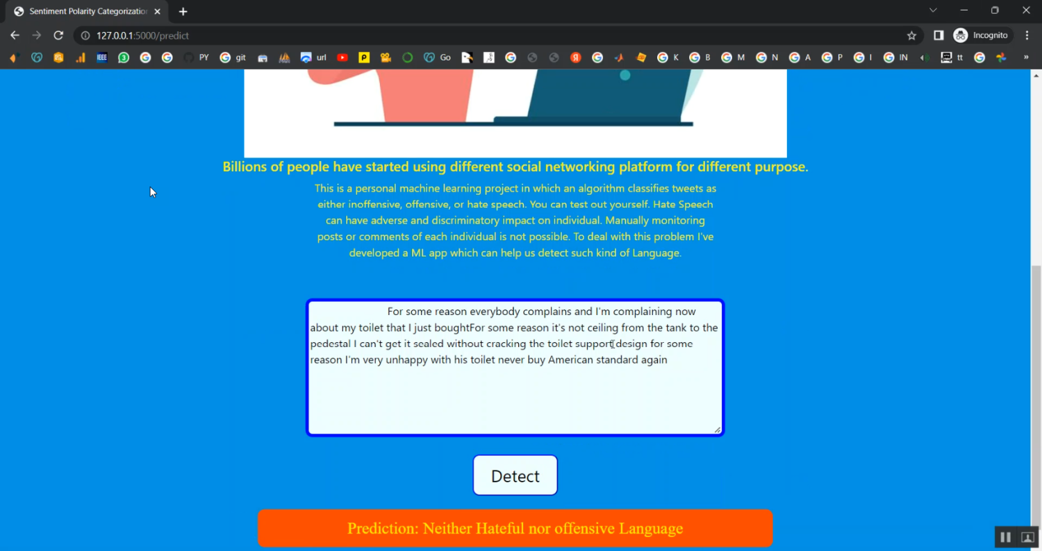 Sentimental Polarity Streamlit App in Python Projects