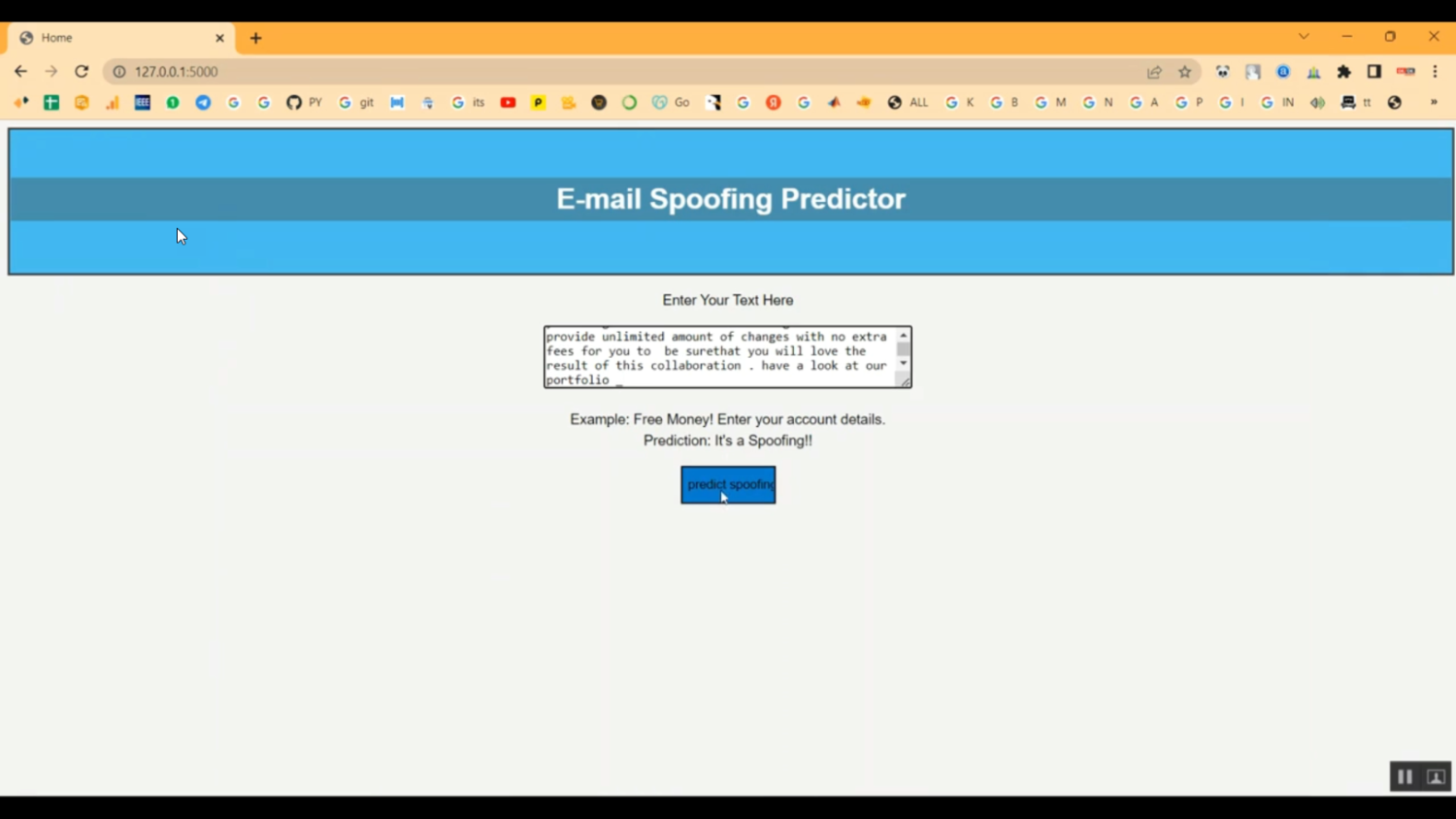 Email Spoofing Detection App Classification in Python Projects