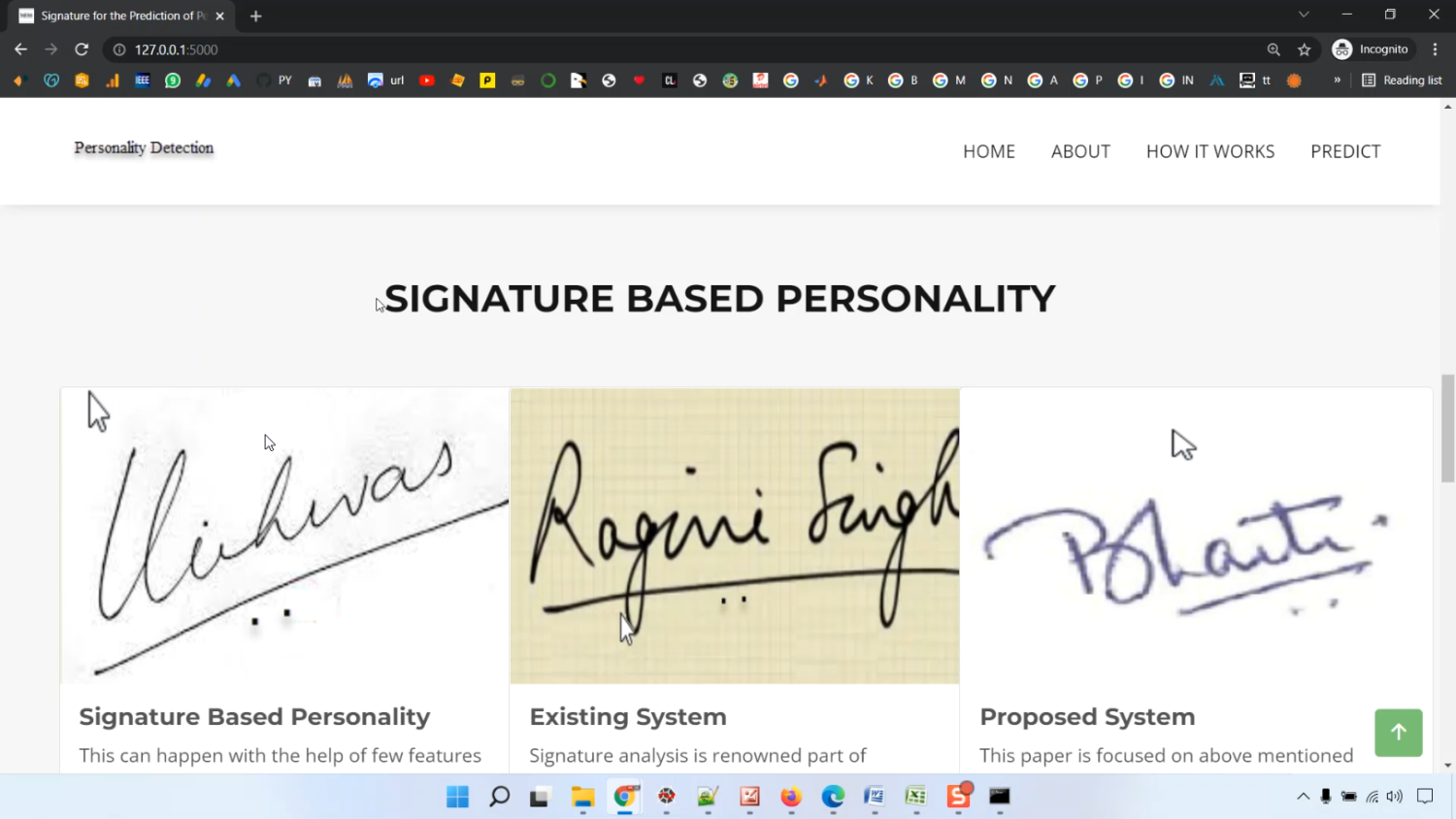 Signature base Personality Detection CNN Train Flask in Python Projects