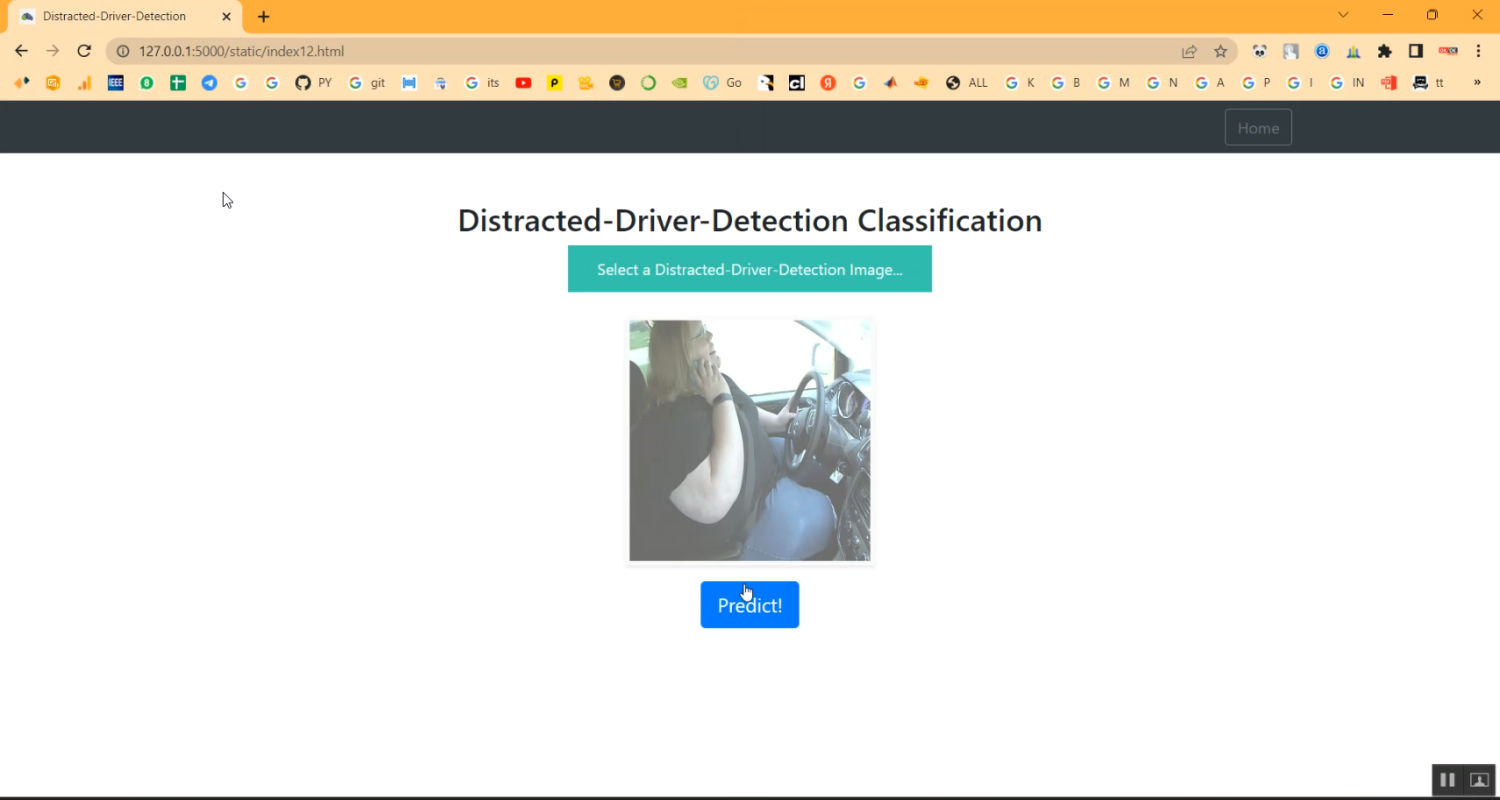 Driver Distraction CNN Train Flask App in Python Projects