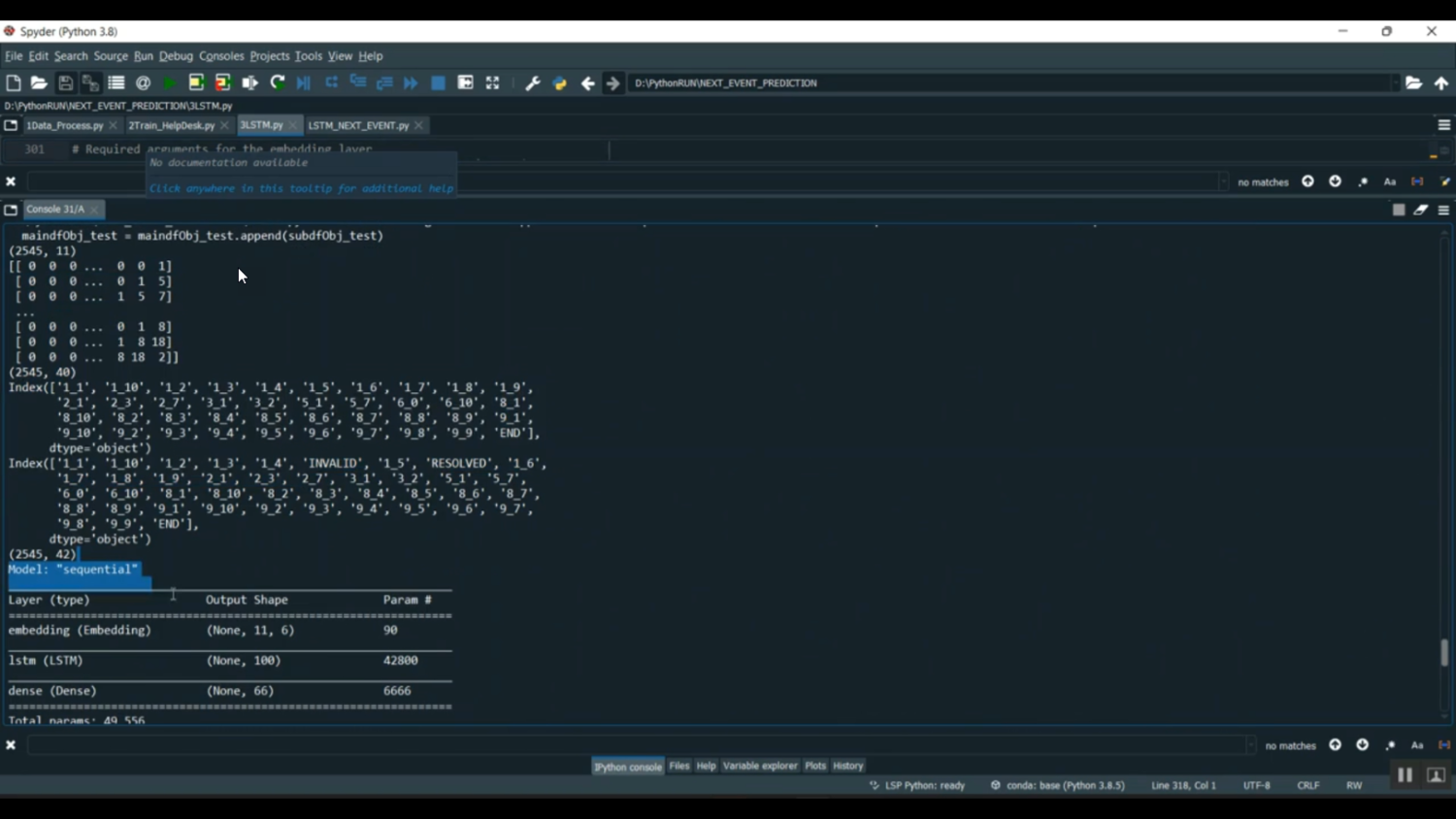 Next Event Prediction in Python Projects