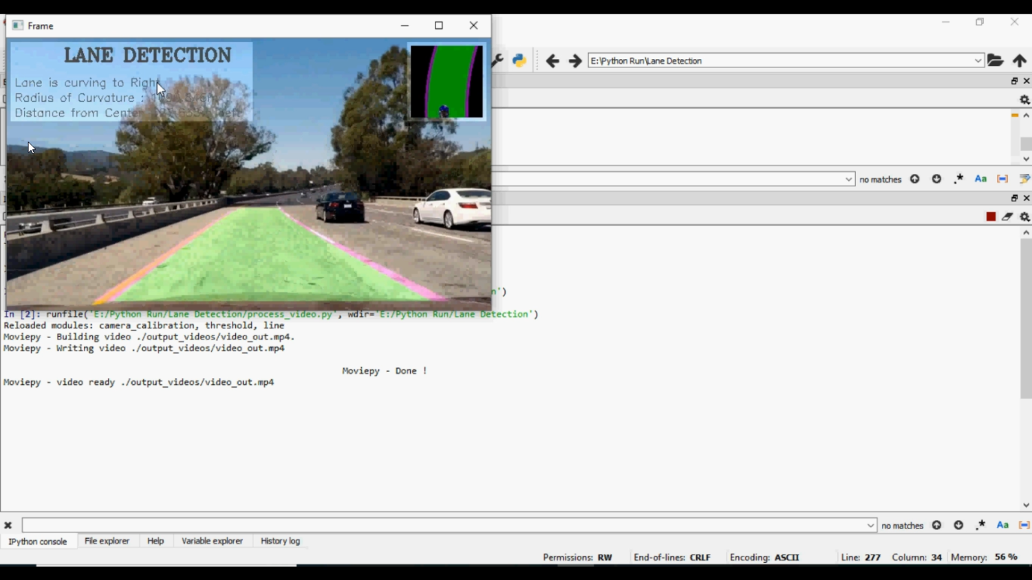Lane Detection Simulation Vehicle in Python Projects