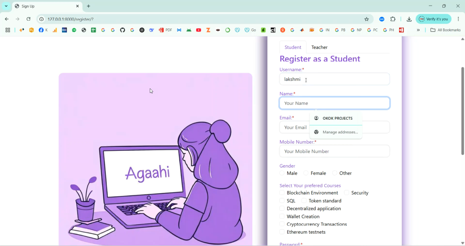 E-Learning Course Selection using Blockchain in Python Projects