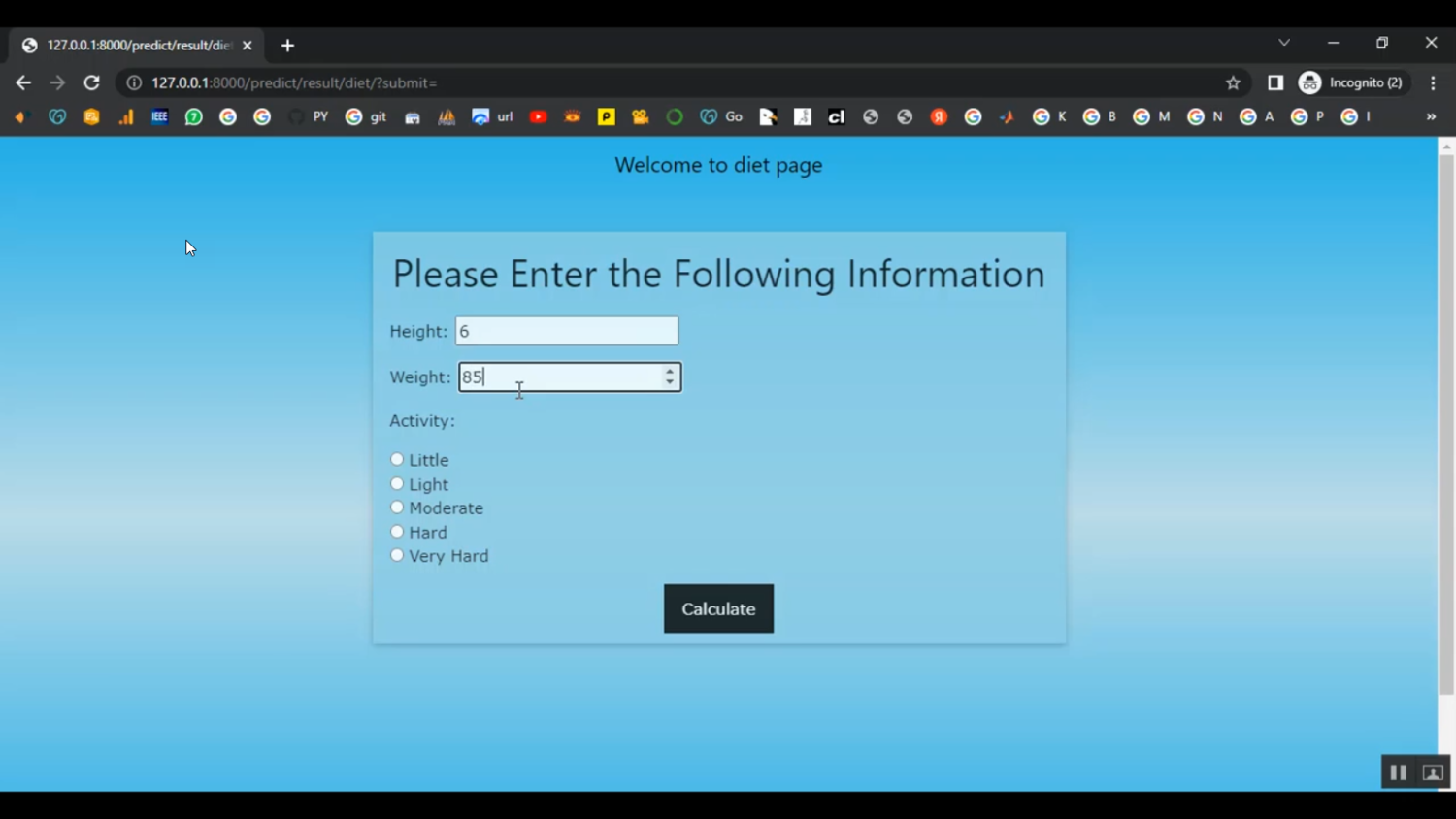 Food Recommendation with Diet Plan ML App in Python Projects
