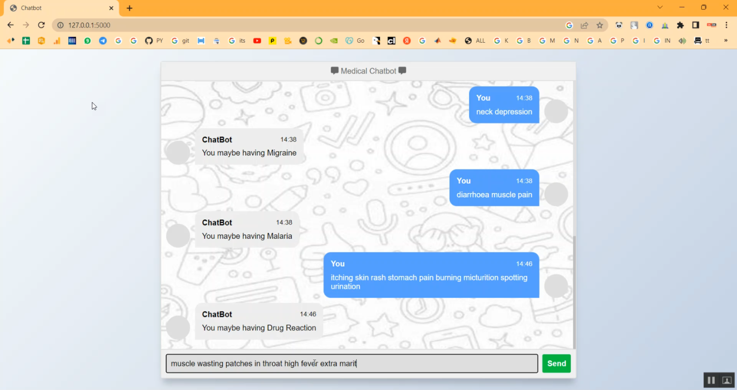 Medical Chatbot Flask App in Python Projects