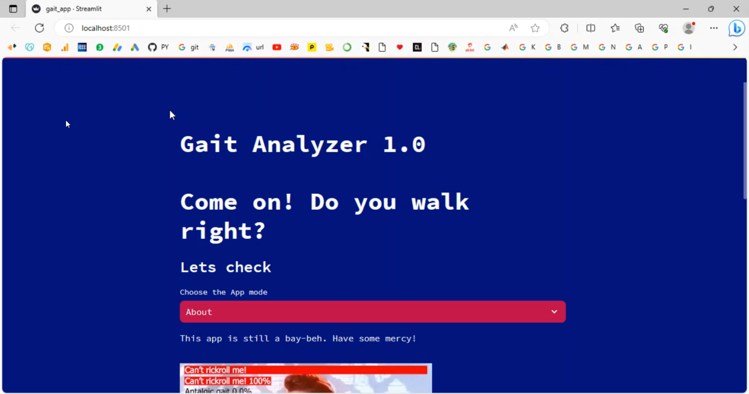 Gait Detection using Video Streamlit App in Python Projects