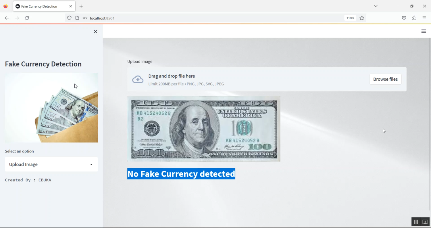 Fake Currency other Country Currency streamlit in Python Projects
